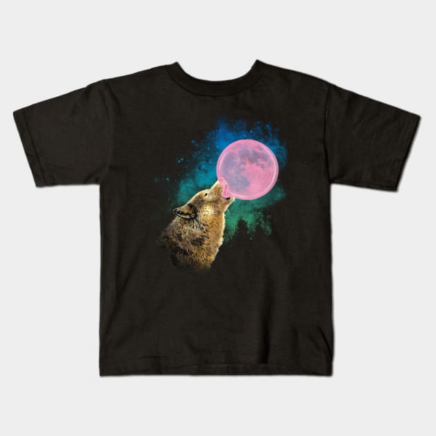 Bubble Moon Kids T-Shirt by kookylove